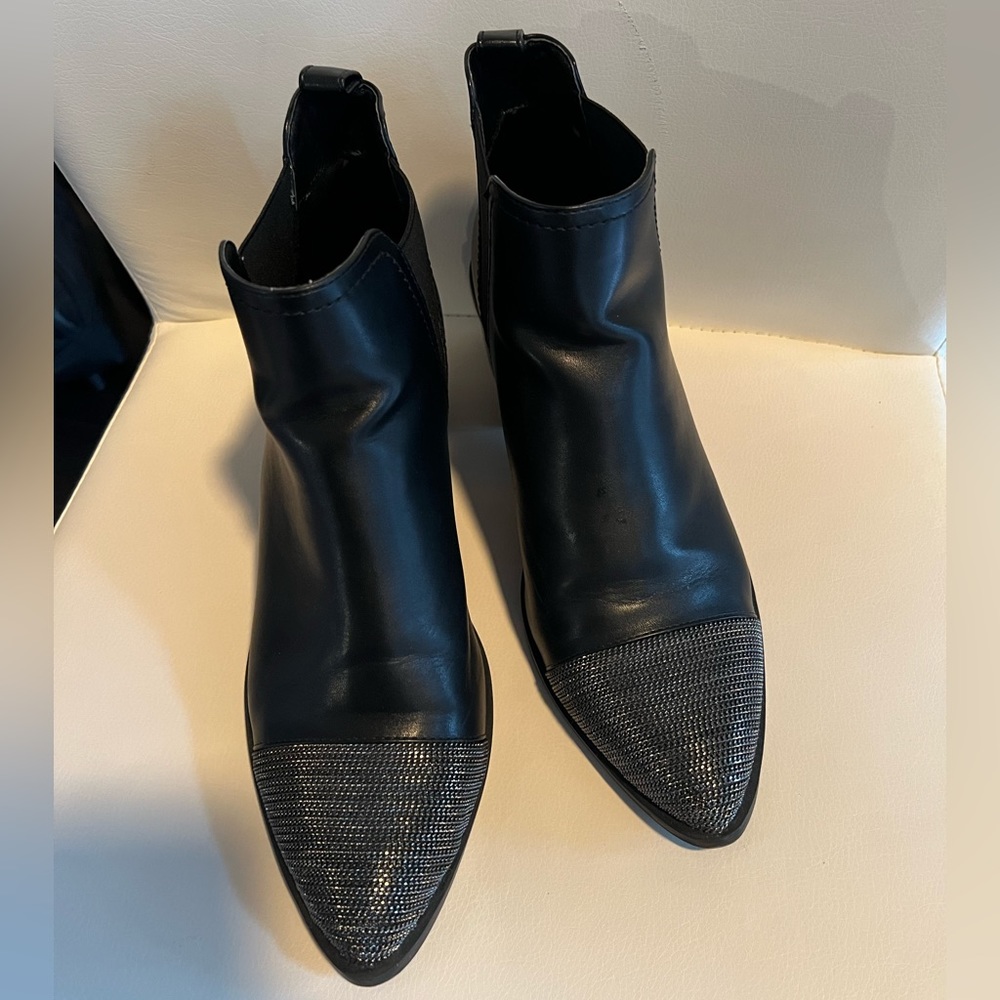 Chain-metal Toe Detail Ankle Booties